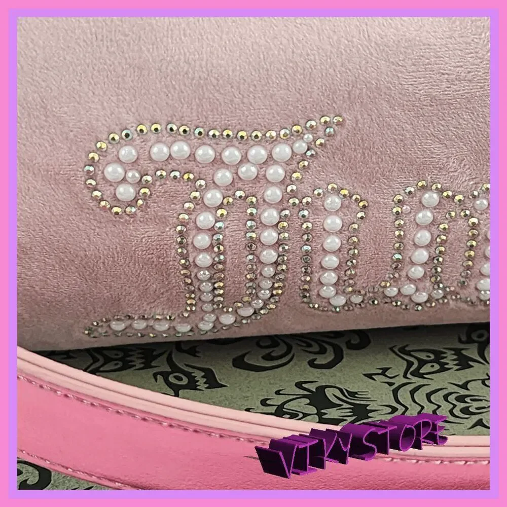 💖 NWT Juicy Couture String of Pearls Roll Bag 9x5 #7243 💖